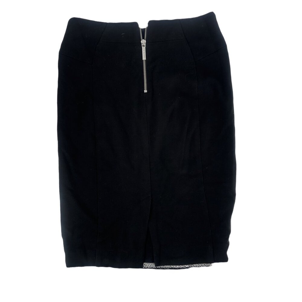 Michael Kors Black Silver Zipper Accent Pencil Skirt Size 2 - Picture 2 of 7